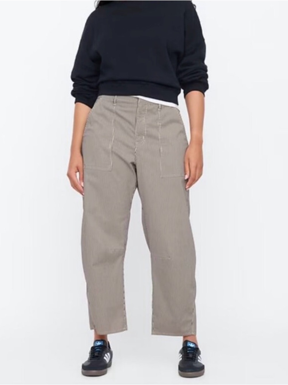 GAP Barrel Leg Utility Pants— Striped